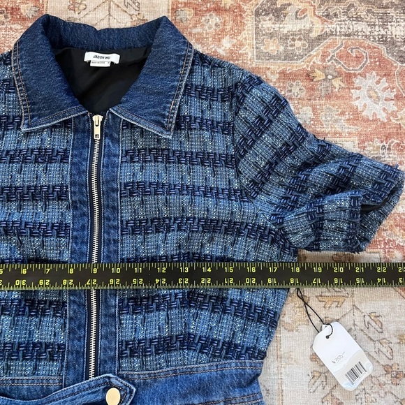 Jason Wu Collared Tweed Denim Mini Belted Dress Womens Size M NWT - Picture 7 of 9